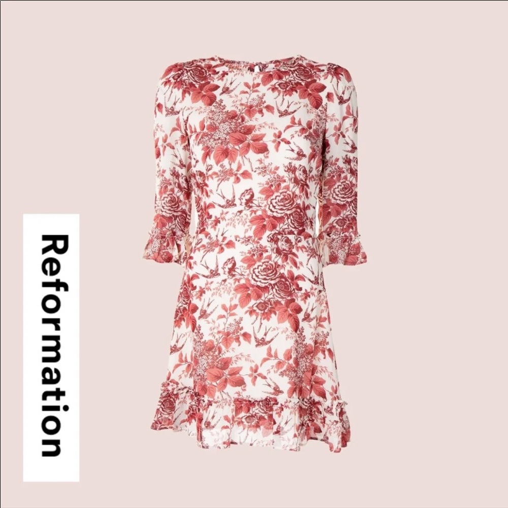 Reformation Doutzen Dress Toile De Jouy (worn once)
